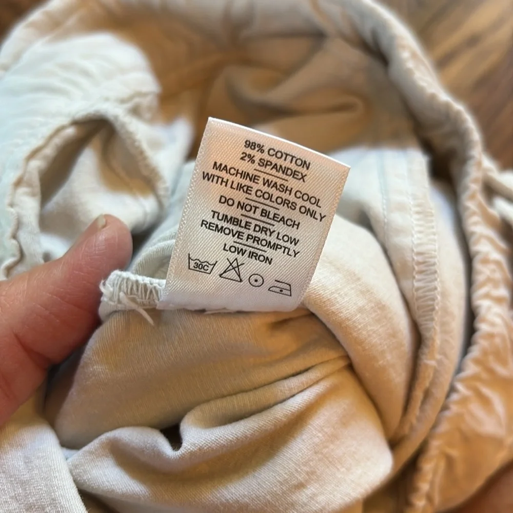 American giant sz L tan cotton elastic waist pull in pants
